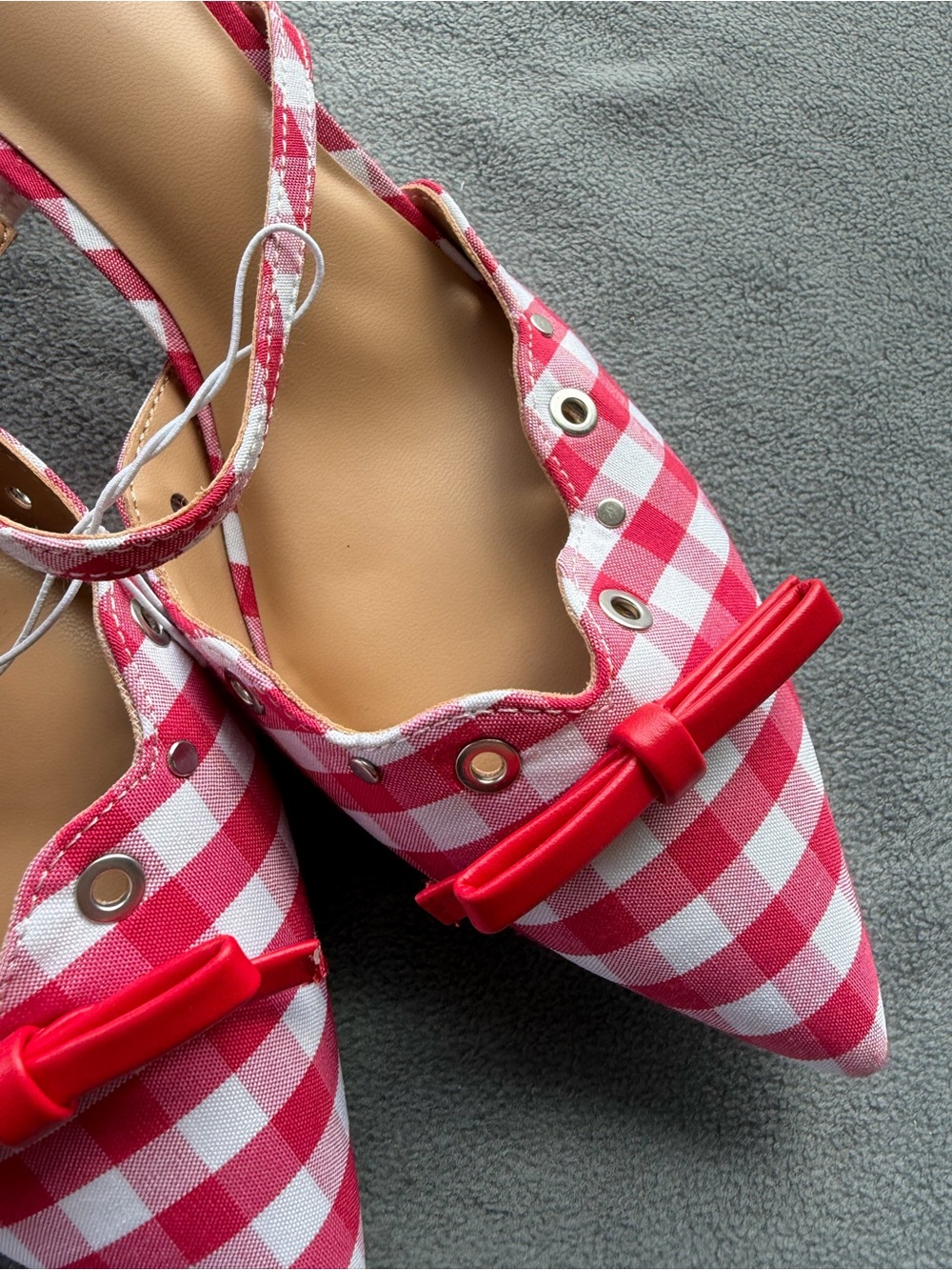 Women's Lysandra Gingham Eyelet Kitten Heels - Wild Fable Red Gingham 8.5 - Picture 6 of 9